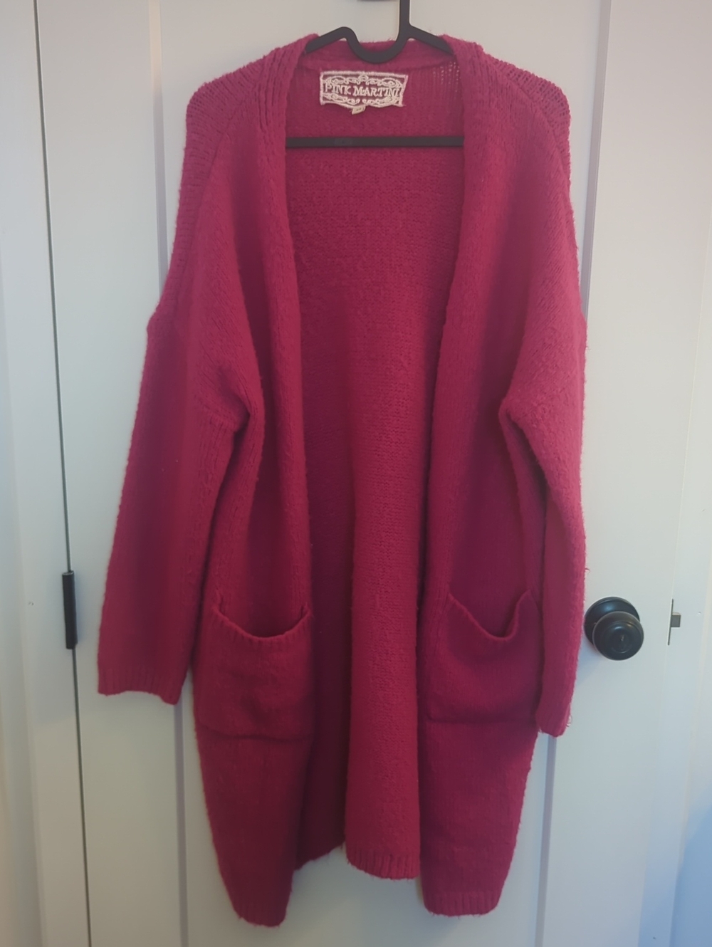 Pink Martini Hot Pink Open-Front Fuzzy Cardigan